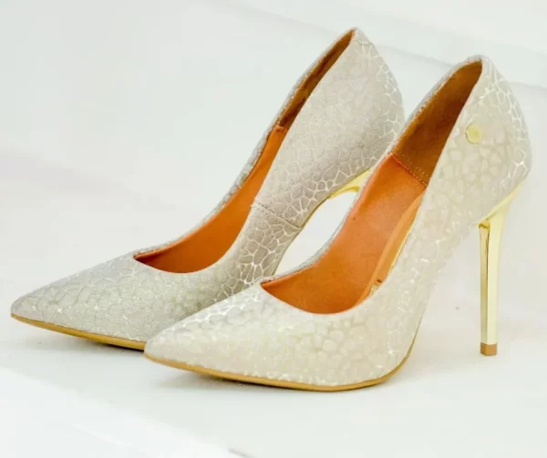 Scarpin Feminino Croco Salto